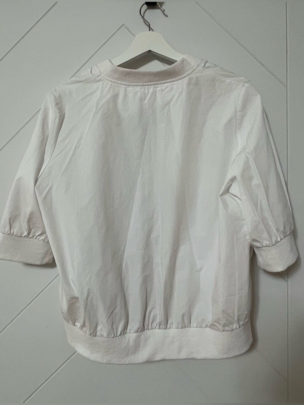 Free People White Ruffle-Front Zip Bomber Jacket - Picture 3 of 10